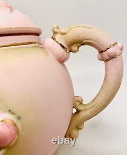 Schafer & Vater Pink Jasperware Portrait Cameo Teapot Cream Sugar C. 1896 Tea Set