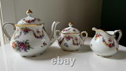 Schumann Bavaria Tea Set Dresdener Art Flowers Teapot, Sugar Bowl & Creamer