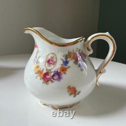 Schumann Bavaria Tea Set Dresdener Art Flowers Teapot, Sugar Bowl & Creamer