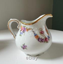 Schumann Bavaria Tea Set Dresdener Art Flowers Teapot, Sugar Bowl & Creamer