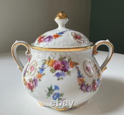 Schumann Bavaria Tea Set Dresdener Art Flowers Teapot, Sugar Bowl & Creamer