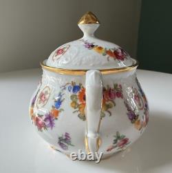 Schumann Bavaria Tea Set Dresdener Art Flowers Teapot, Sugar Bowl & Creamer