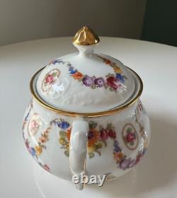 Schumann Bavaria Tea Set Dresdener Art Flowers Teapot, Sugar Bowl & Creamer