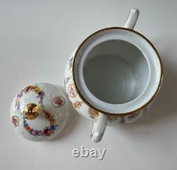 Schumann Bavaria Tea Set Dresdener Art Flowers Teapot, Sugar Bowl & Creamer