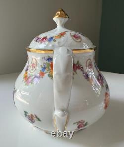 Schumann Bavaria Tea Set Dresdener Art Flowers Teapot, Sugar Bowl & Creamer