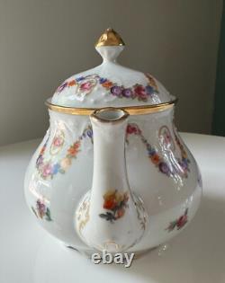 Schumann Bavaria Tea Set Dresdener Art Flowers Teapot, Sugar Bowl & Creamer