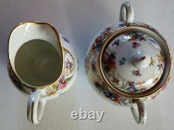 Schumann Dresden Empress Teapot Coffee Set Dresden Flowers Sugar Creamer Saucers