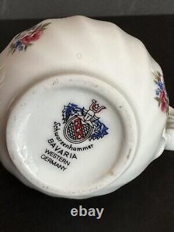 Schwarzenhammer Bavaria West Germany Porcelain Coffee/Tea Pot & Cups Set