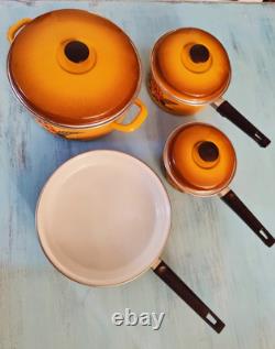 Sears Merry Mushroom Set 10 Pieces Enamelware Coffee Pitcher Tea Kittle Pot Pans
