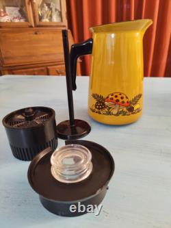 Sears Merry Mushroom Set 10 Pieces Enamelware Coffee Pitcher Tea Kittle Pot Pans