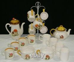 Sears Merry Mushrooms 21 Piece Tea Pots And Mugs Set