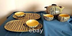 Sebastiano Buscetta Tea Service MEXIKANA Ortenburg Tambach 1950s Black Yellow