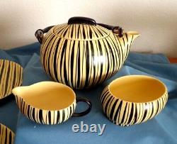 Sebastiano Buscetta Tea Service MEXIKANA Ortenburg Tambach 1950s Black Yellow