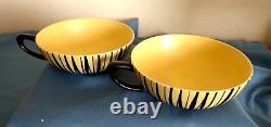 Sebastiano Buscetta Tea Service MEXIKANA Ortenburg Tambach 1950s Black Yellow