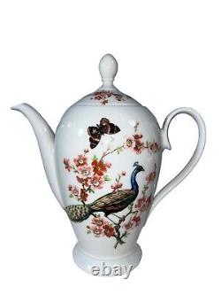 Seltmann Weiden Peacock & Butterfly Tea Coffee Set Service Four Teapot Cups
