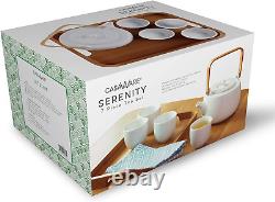 Serenity 7-Piece Tea Pot Set Gift Boxed (White)
