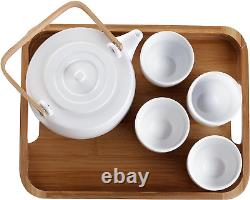 Serenity 7-Piece Tea Pot Set Gift Boxed (White)