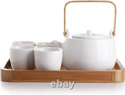 Serenity 7-Piece Tea Pot Set Gift Boxed (White)