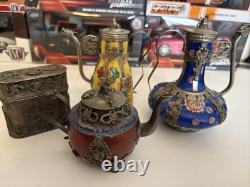 Set Of 3 Antique Tibetan Ceremonial Tea Pots