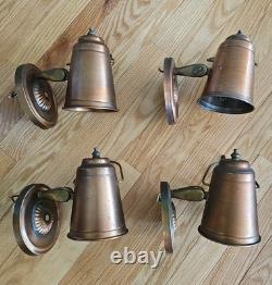 Set Of 4 Vintage Copper and Brass Tea Pot Wall Sconces Light Fixtures