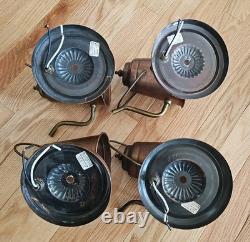 Set Of 4 Vintage Copper and Brass Tea Pot Wall Sconces Light Fixtures