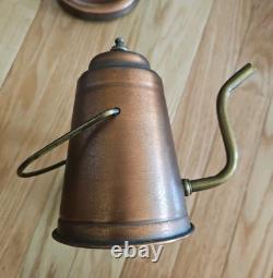 Set Of 4 Vintage Copper and Brass Tea Pot Wall Sconces Light Fixtures