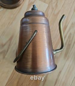 Set Of 4 Vintage Copper and Brass Tea Pot Wall Sconces Light Fixtures