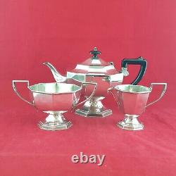 Set Of Silver Plated Tea Pot With Milk Jug & Sugar Bowl 6000 NA