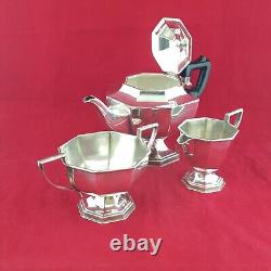 Set Of Silver Plated Tea Pot With Milk Jug & Sugar Bowl 6000 NA