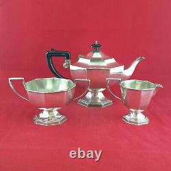 Set Of Silver Plated Tea Pot With Milk Jug & Sugar Bowl 6000 NA