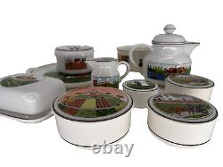 Set of 10 VILLEROY & BOCH NAIF Pot, Tea pot, Serving platter, creamer, bowls