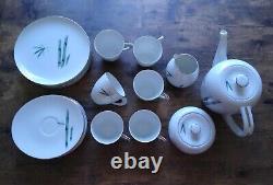 Set of 21 SANGO Japan BAMBOO Plates, Saucer, Creamer & Sugar, Tea Cup, Tea Pot