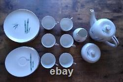 Set of 21 SANGO Japan BAMBOO Plates, Saucer, Creamer & Sugar, Tea Cup, Tea Pot