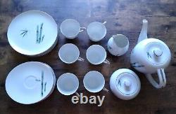 Set of 21 SANGO Japan BAMBOO Plates, Saucer, Creamer & Sugar, Tea Cup, Tea Pot