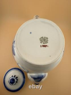 Set of 2 GZHEL Coffee Tea Pots Porcelain Handmade Hand Painted Never Used