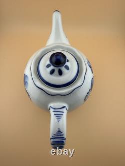 Set of 2 GZHEL Coffee Tea Pots Porcelain Handmade Hand Painted Never Used