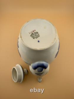 Set of 2 GZHEL Coffee Tea Pots Porcelain Handmade Hand Painted Never Used