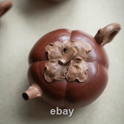 Set of 3pcs chinese Yixing Handmade Zisha teapot Duanclay Persimmon Gongfu cup