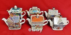 Set of 6 Enegland James Sadler Teapots