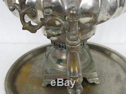 Set of Antique Brass Russian Samovar with tray tea maker decorative sculpture