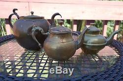 Set of three antique tea pot's for Russian Samovar