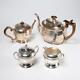Sheffield Silver Plated 19th Century Tea Pot Creamer Sugar Mixed Lot Set