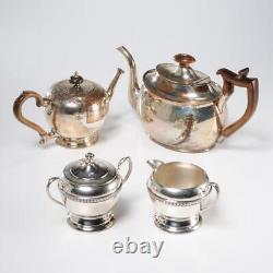 Sheffield Silver Plated 19th Century Tea Pot Creamer Sugar Mixed Lot Set