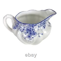 Shelley Demitasse Set Dainty Blue Teapot Sugar Creamer Coffee Pot Cups Saucers