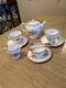 Shelley England Fine Bone Chinar12522 Eglantine Tea Pot, Creamer, Sugar Bowl, Tongs