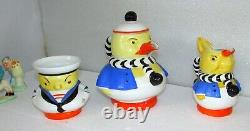 Shelley Mabel Lucie Attwell 3 Piece Duck Animal Nursery Series Tea Set England