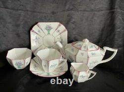 Shelley Queen Anne Tea Set Vase Of Flowers Pattern No 11495 Including Teapot