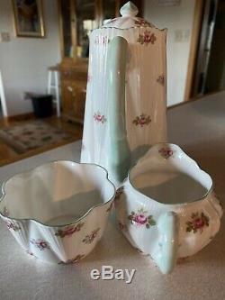 Shelley Rosebud 4 Cup Coffee/Tea Pot Set Lot Dainty Shape RD272101 PTN 13426