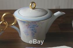 Shelley Tea Set 24 pc Wisteria Cup Saucer Pot teacup teapot trio Art Deco blue