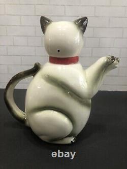 Siamese Cat & Kittens Tea Set Teapot Creamer Sugar Vintage 50's Kasuga Ware